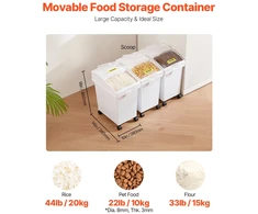 Maisto/ryžių sandėliavimo talpyklų komplektas augintiniams. 25 L. 3 vnt.