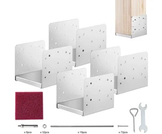 Medinių stulpų atramų komplektas. 4 vnt.. 203 x 203 mm. anglinio plieno pagrindai medinių stulpų. turėklų. terasų tvirtinimui