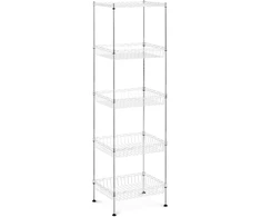 Metalinė drabužių lentyna su 5 krepšiais 45 x 35 x 152 cm iki 100 kg pilka