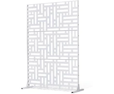 Metaliniai privatumo skydai 120 x 50.8 x 193 cm. lauko privatumo ekranai. laisvai stovinti pertvara. 3 ekranai. balta