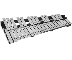 Metalofonas (varpelinis ksilofonas) su 32 gaidomis. plaktukais ir krepšiu