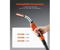 MIG suvirinimo pistoletas 250A 457m kabelis suderinamas su Miller