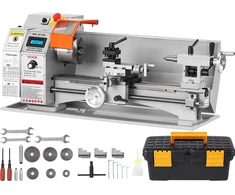 Mini stalinės tekinimo staklės metalui 800W ketaus HT200 korpusas greitis 150-2500 aps/min