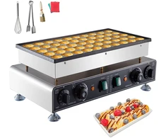 Mini vaflinė (cialda) keptuvė, 50 vnt., nerūdijančio plieno, neprikimbanti, 1800 W