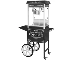 Mobilioji popcorn mašina su vežimėliu 230V 1.6kW juoda