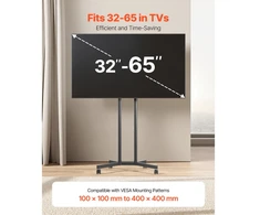 Laikiklis Mobilus TV stovas su ratukais 32-65 colių ekranams reguliuojamas aukštis iki 40 kg