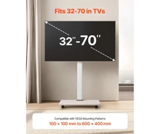 Laikiklis Mobilus TV stovas su ratukais 32-70 colių ekranams reguliuojamas aukštis iki 45 kg