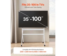 Laikiklis Mobilus TV stovas su ratukais 35-100 colių ekranams iki 90 kg