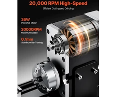 Mokomosios mini tekinimo staklės metalui 36W greitis iki 20000 aps/min su 3 žandų griebtuvu
