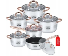 Nerūdijančio plieno 12 dalių puodų rinkinys ZL-8130