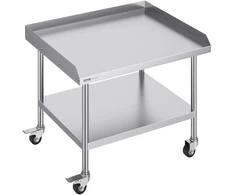 Nerūdijančio plieno darbastalis 762x914x751.6 mm. 4 ratukai. bortelis 3 pusėse. restoranams