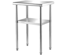 Nerūdijančio plieno darbo stalas 61 x 46 x 91 cm. 2 lentynos. apkrova iki 272.4kg