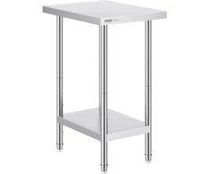 Nerūdijančio plieno darbo stalas 610x457x864 mm. 3 aukščio lygiai. sidabrinis
