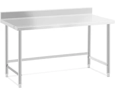 Nerūdijančio plieno darbo stalas su rantu 150 x 70 cm