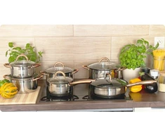 Nerūdijančio plieno puodų rinkinys SteelCook ST12 BERIMAX , 12 dalių