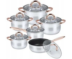 Nerūdijančio plieno puodų rinkinys SteelCook ST12 BERIMAX , 12 dalių