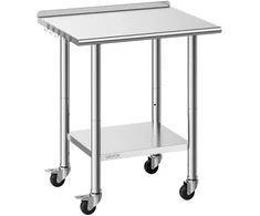 Nerūdijančio plieno virtuvės darbastalis 762 x 610 x 894 mm. su ratukais. apkrova 204 kg