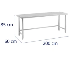 Nerūdijančio plieno virtuvinis stalas 200 x 60 cm