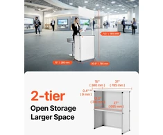 Nešiojamas parodų prekystalis 785 x 380 x 1815 mm. sulankstomas. prekybai ir reklamai