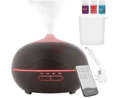 Oro drėkintuvas difuzorius + 3 eteriniai aliejai IT2 400 ml USB rudas