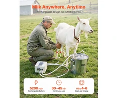 Ožkų melžimo aparato rinkinys su nerūdijančio plieno kibiru. 3 l. ličio baterija 5200 mAh