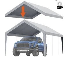 Pakeičiama viršutinė danga automobilio/garažo stogeliui. 20' x 12' (6.1 x 3.66 m). UV atspari. nepramirkstanti