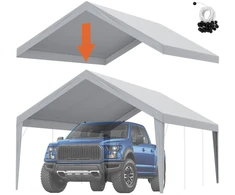 Pakeičiamas garažo/automobilio stogelio tentas 4x6 m. vandeniui atsparus (be rėmo)