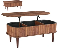 Pakeliamo stalviršio kavos staliukas su daiktadėže. 1000x480x405-545 mm. MDP