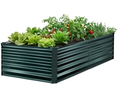 Pakelta metalinė cinkuota lysvė 2030 x 1020 x 460 mm. stačiakampė lauko sodinimo dėžė gėlėms. daržovėms ir augalams auginti