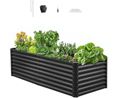 Pakelta metalinė lysvė. cinkuota. 1800 x 900 x 600 mm. be dugno. tamsiai pilka