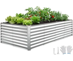Pakelta stačiakampė metalinė lysvė. 2400 x 1200 x 620 mm. be dugno. antikorozinė. daržovėms. gėlėms ir augalams auginti sode