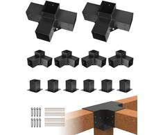 Pergolos laikiklių rinkinys. tinka tikro dydžio 92 x 92 mm medinėms sijoms. 4 vnt. 3 krypčių ir 2 vnt. 4 krypčių laikikliai