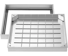 Pėsčiųjų liukas su rėmu 500 x 500 mm, anglinio plieno drenažo kanalo dangtis