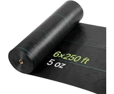 Piktžolių danga (mulčiavimo audinys) 1.8 x 76.2 m. 168 g/m². PP. juoda