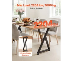 Plieninės ardomos stalo kojos. Z formos. laikomoji 1000 kg. 74x47.2 cm. 2 vnt.. juodos