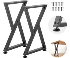Plieninės ardomos stalo kojos. Z formos. laikomoji 1000 kg. 74x47.2 cm. 2 vnt.. juodos