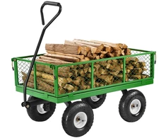 Plieninis sodo vežimėlis su ratais apkrova 40823 kg tempiamas