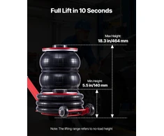 Pneumatinis automobilio domkratas 5 t. kėlimo aukštis 140-464 mm. greitas kėlimas. su ilga rankena