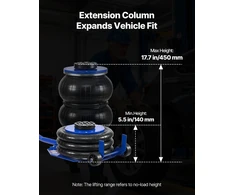 Pneumatinis automobilių domkratas 3 tonos. 6 plieno vamzdeliai. kėlimo aukštis 140-450 mm