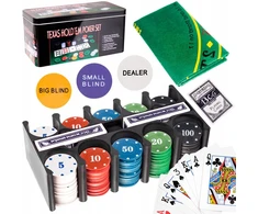Pokerio rinkinys dėžutėje BERIMAX 8WA-6ZPFD 200 žetonų