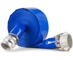 Priešplūdinė žarna 762 mm x 1524 m mėlyna su gnybtais camlock ir aliuminio jungtimis