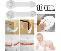 Priklijuojama stalčių ir spintelių apsauga nuo vaikų 10 vnt. CP02