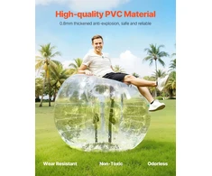 Pripučiamas buferinis kamuolys 1.5x1.2 m. skaidrus PVC. lauko žaidimams