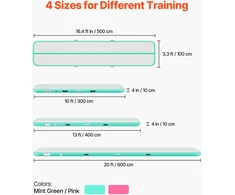 Pripučiamas gimnastikos kilimas 5 m. storis 10 cm. su elektriniu siurbliu. iki 200 kg. žalsvai mėtinės spalvos