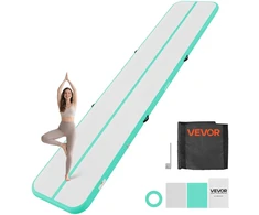 Pripučiamas gimnastikos kilimas 5 m. storis 10 cm. su elektriniu siurbliu. iki 200 kg. žalsvai mėtinės spalvos