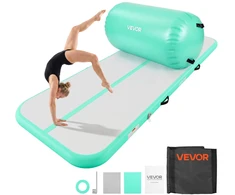 Pripučiamas gimnastikos kilimėlis su oro cilindru. 3 m ilgio. 60x100 cm