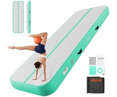Pripučiamas jogos/gimnastikos takelis su elektrine pompa. 3 m. mėtų žalios sp.. storis 20 cm. iki 200 kg