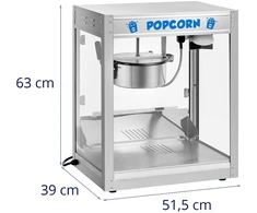 Profesionali popcorno gaminimo mašina 230V 1350W skaidri/sidabro