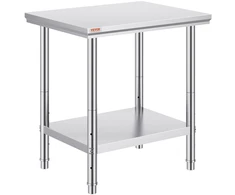 Profesionalus virtuvės darbo stalas iš nerūdijančio plieno 60x76x80 cm. 4 kojos