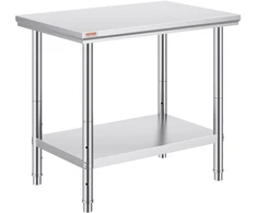 Profesionalus virtuvės darbo stalas iš nerūdijančio plieno 60x90x80 cm